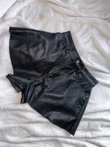 Bar III Leather Flared Shorts Photo 0