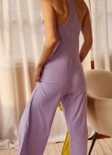 Beyond Yoga Featherweight Hang Loose Lounge Jumpsuit Lavender Athleisure Photo 0