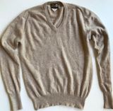 Cashmere V Neck Sweater Tan Size M Photo 0