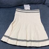 Sandro Cream A-Line Pleated Skirt Resort Wear size 34 Photo 0