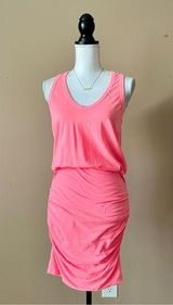 SUNDRY | Hot Pink Ruched Racerback Tank Dress Sz S Photo 0