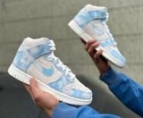 Blue Suede Dunk High Top Sneakers!! Photo 0