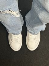 White Vegan Leather Sneaker Photo 0