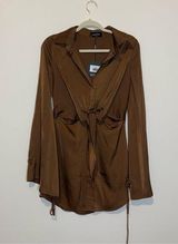 Wildfox NWT Split Second Mini Dress in Chocolate Small Photo 0