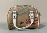 Von Dutch Beige Tan Brown Leather Mini Bowling Bag Purse Handbag Pocketbook Satchel 🤎✨ Photo 0