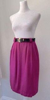 Norton Mcnaughton Vintage ‘90s  Dark Pink Belted Knee-Length Skirt Photo 0