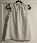 Factory White Ruffled Neck Sleeveless Blouse Size Medium Photo 0