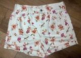 American Eagle Women’s White Floral High Rise Denim Mom Shorts - Size 10 Photo 0