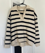 Black And Cream Sweater Photo 0