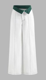 Cider White & Green Flare Pants Photo 0