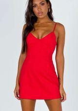 Princess Polly Red Novella Mini Dress Photo 0
