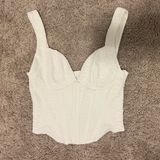 Astr White Sleeveless Corset Top Photo 0