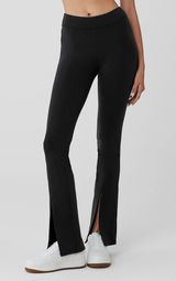 Alo Yoga Airbrush High-Waist Flutter Black Split Leggings Sweat Pants Size XS Photo 0