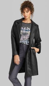 Wild Fable Target Fall Winter Back Split Leather Trench Coat Photo 0
