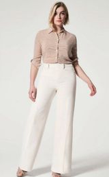 Seamed Front  Cropped Wide Ecru Tall Jeans Photo 0