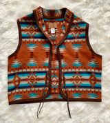Pendleton wool and leather Aztec vest Photo 0