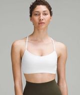 Lululemon Women’s Flow Y Bra White Sports Bra Size 8 Photo 0