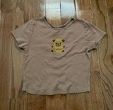 Society Girl Y2k brown teddy bear rhinestone back detailed baby cropped tee Photo 0
