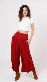 Band of the Free Reis Red Wide Leg Pants NWT Photo 0