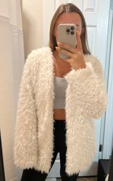 Forever 21 Fuzzy White Jacket Photo 0