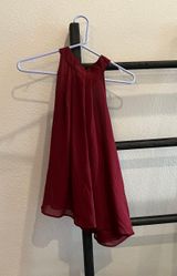 She & Sky Maroon Halter Top Tank Photo 0