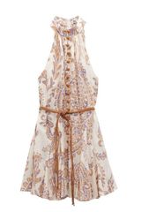 ZARA NWT halter neck cream belted dress Photo 0