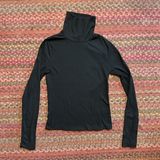 ONE STEP UP BLACK RIBBED TURTLENECK STRETCH LONG SLEEVE Photo 0