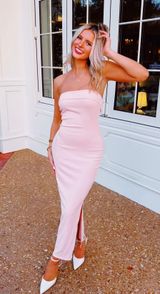 baby pink strapless dress Photo 0