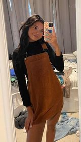 Rue 21  Burnt Orange Corduroy Overall Dress Photo 0