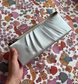 Jessica McClintock Vintage Silver Formal Clutch Photo 0