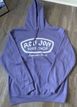 Ron Jon Surf Shop Pensacola Beach Pullover Sweatshirt Hoodie Purple White Size M Photo 0