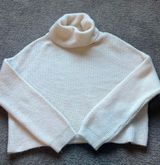 Cream Cropped Turtleneck Sweater Photo 0