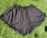 SHEIN Black Pom-Pom Trim Shorts Photo 0