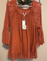 Current orange blouse with see-through sleeves Photo 0
