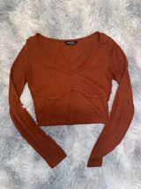 SheIn Long Sleeve Cropped Shirt Photo 0