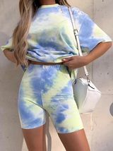 Samunsboutique NWT Oversized Tie Dye Shirt and Biker Shorts Set Photo 0