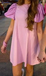 TCEC PURPLE PUFF SLEVE DRESS Photo 0