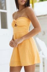 Blanco by Nature Orange Strapless Dress Photo 0