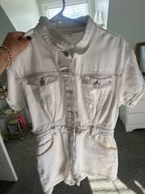 Lelis White Denim Romper Photo 0