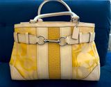 Vintage Coach Hamptons Optic Signature Stripe Gallery Carryall Shoulder Bag Photo 0