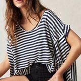 Free People We The Free Striped Angel Tee - Navy Combo - size L Photo 0
