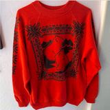 Vintage 80s 90s Hanes Crewneck Sweatshirt Polar Bear Graphic Fair Isle Red sz L Photo 0