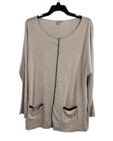 Halogen  Oatmeal Tunic Sweater with Pockets XL Photo 0