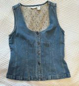 J.Jill Vintage Denim Vest Corset Style Photo 0