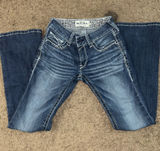 Ariat Real Mid-Rise Jeans Denim Blue Bootcut Photo 0