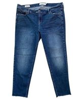 Torrid Medium Wash Mid Rise Raw Hem Boyfriend Jeans in Size 18 Short Photo 0