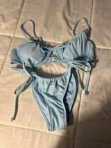 Target Juniors Shirred Baby Blue Underwire Bikini Set  Photo 0