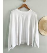 Madewell | NWT | Easy Crewneck Long-Sleeve Tee in Eyelet White | Sz M Photo 0