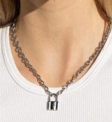 Brandy Melville brandy sliver lock chain necklace Photo 0