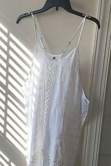 White swim coverup with crochet detailing Wave Zone NWT Size L Photo 0